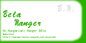bela manger business card