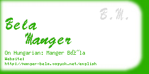 bela manger business card